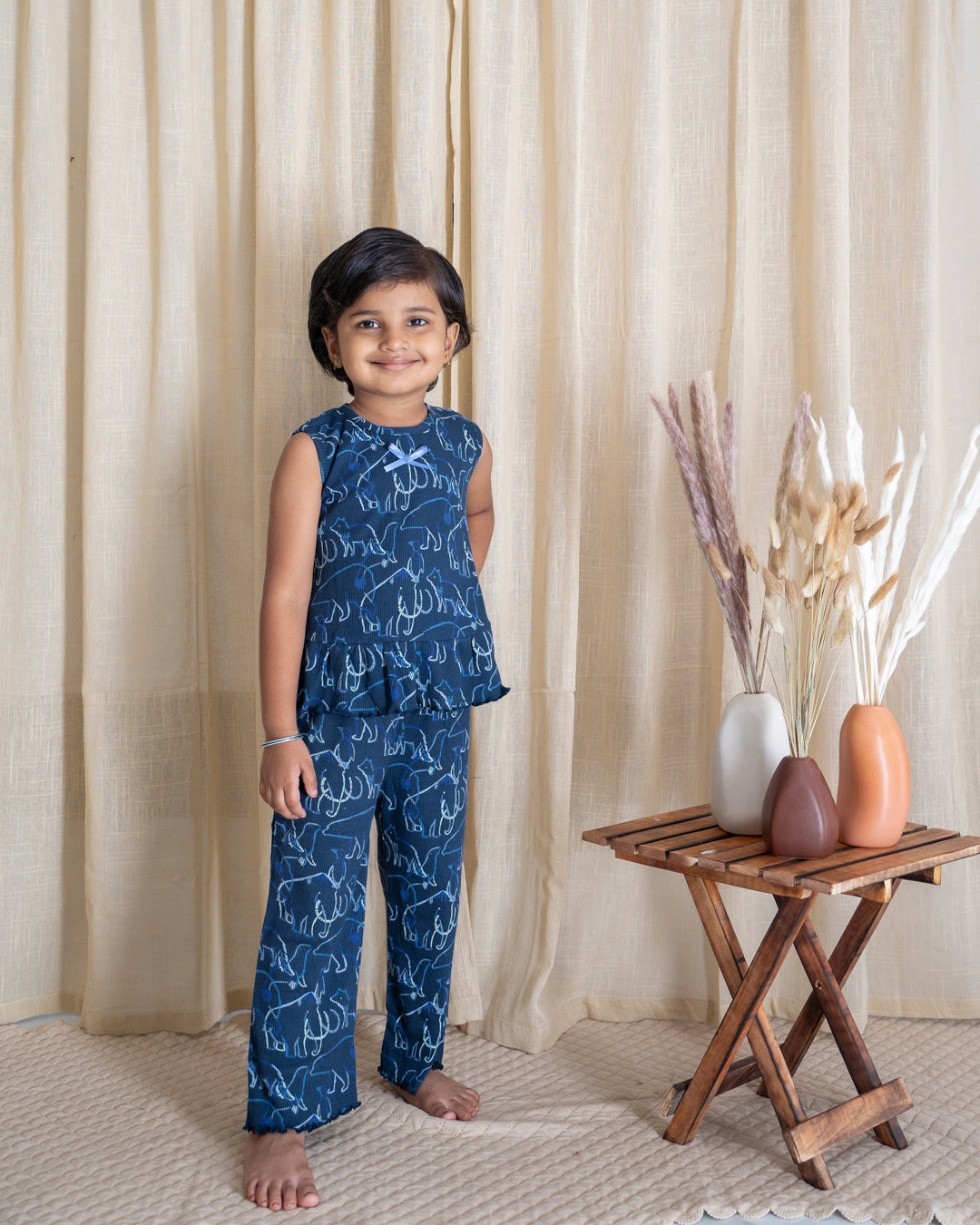 PEPLUM CO-ORD - Navy Blue