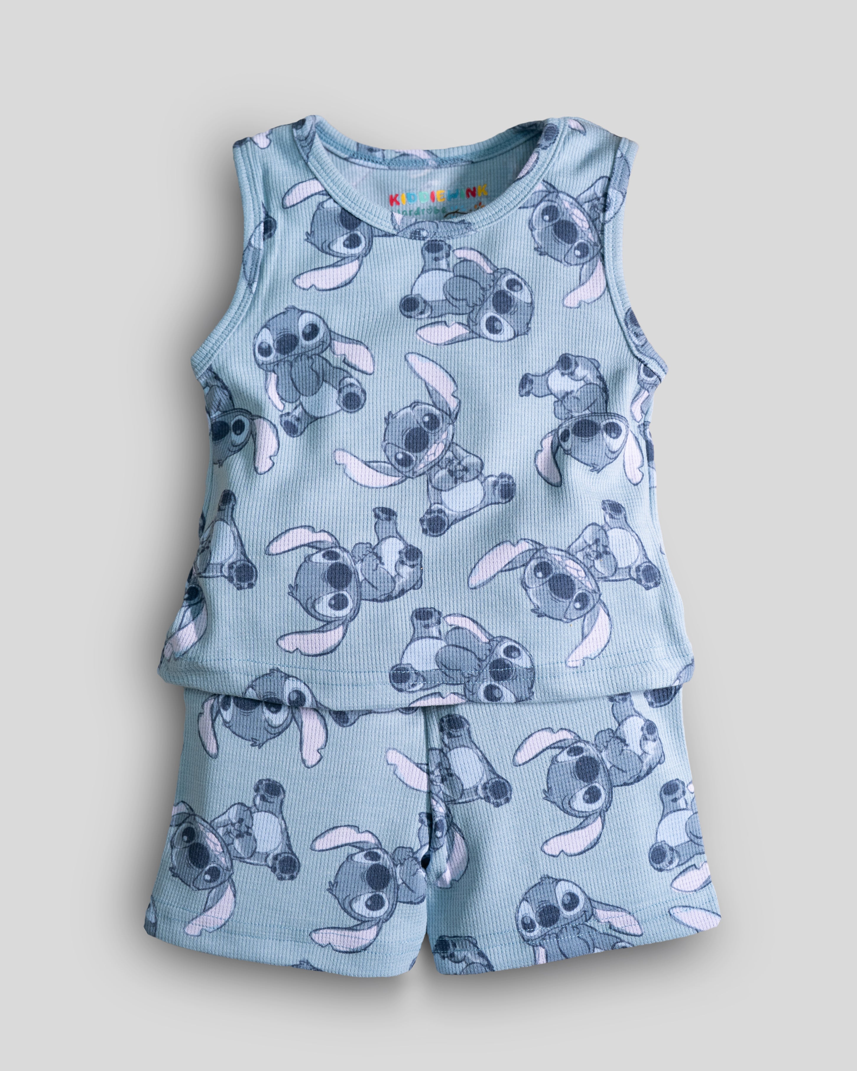 3 Set Combo! CO-ORD set- Sleeveless T-shirt and Short | White Animals, Grey Star & Blue Stitch