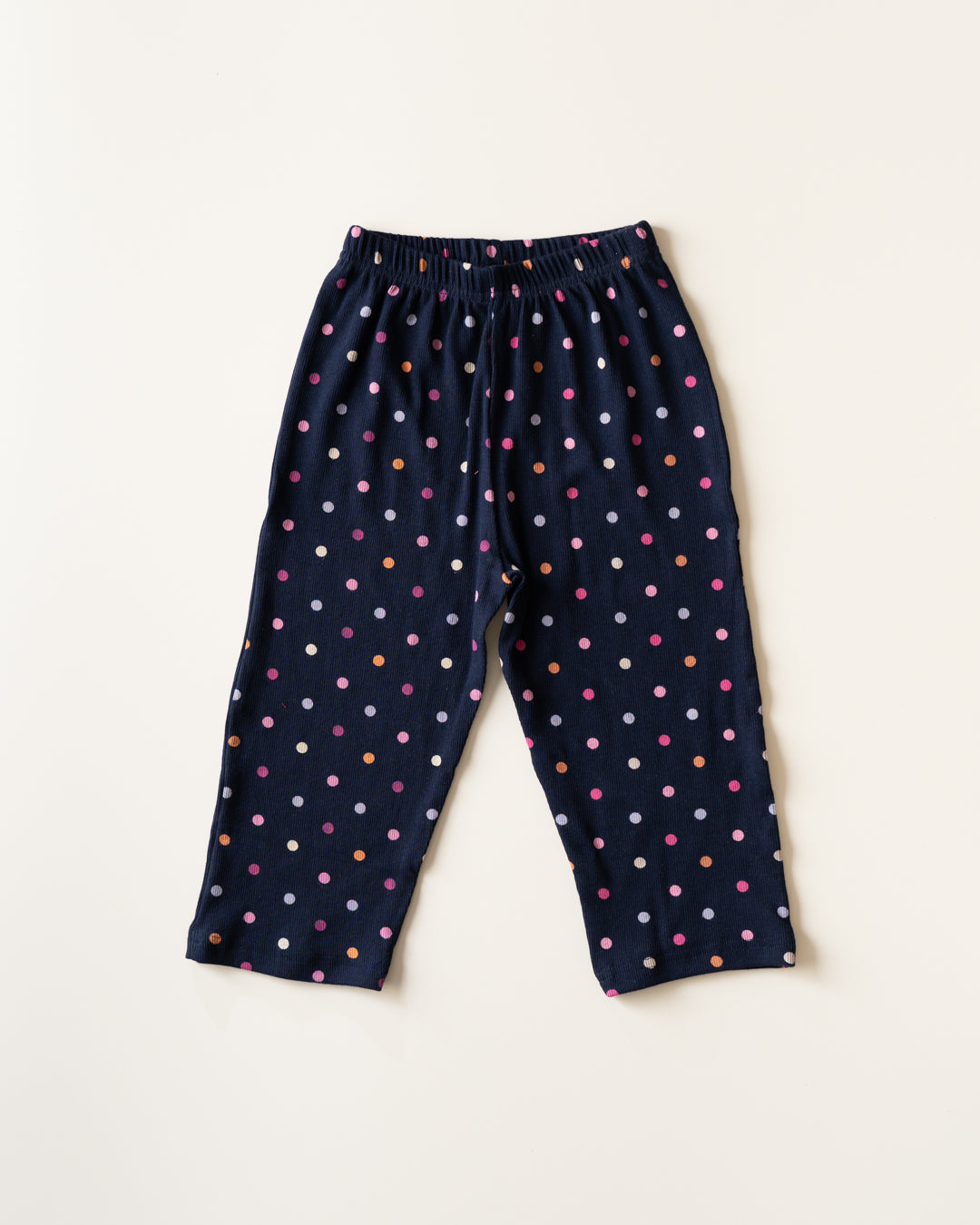 CO-ORD set- Half Sleeve T-shirt and Pant - Navy Blue Polka