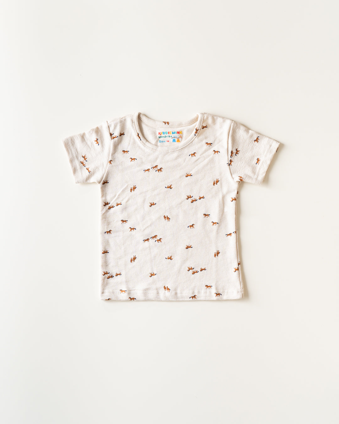 CO-ORD set- Half Sleeve T-shirt and Pant - Cream