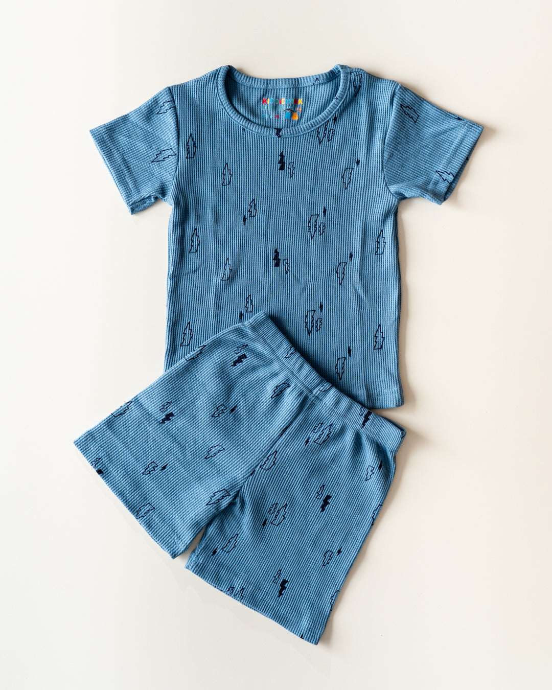 CO-ORD set- Half Sleeve T-shirt and Short - Blue Lightning