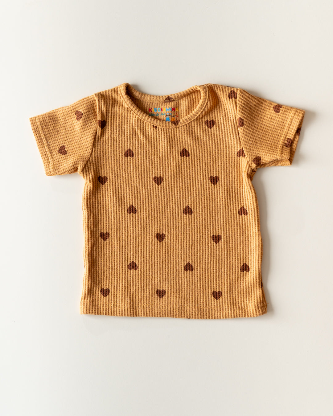 CO-ORD set- Half Sleeve T-shirt and Short - Mustard heart