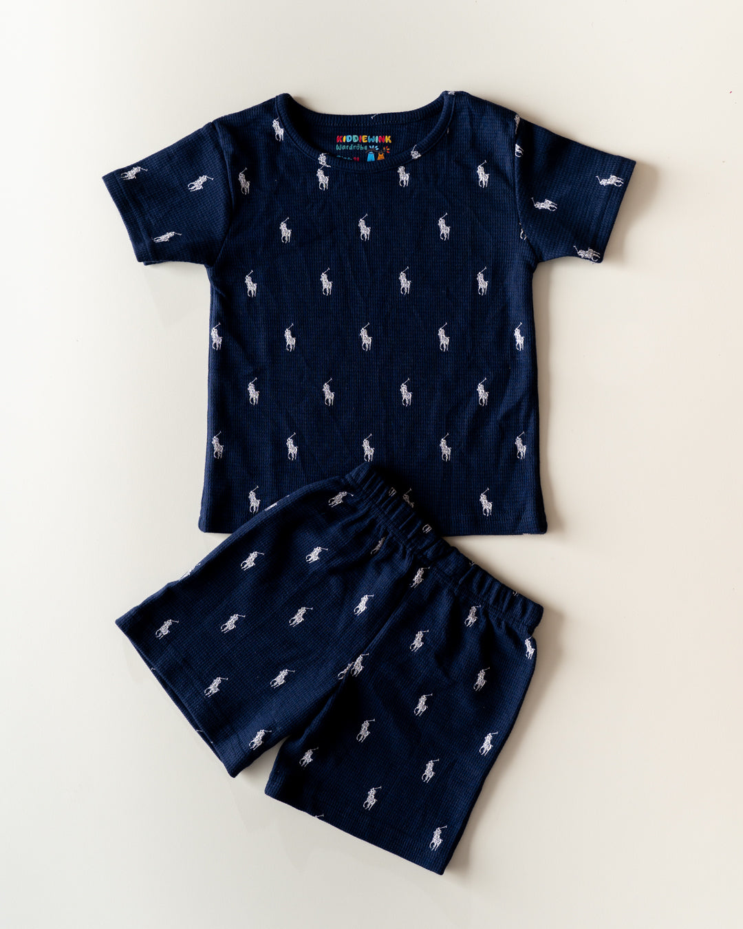 CO-ORD set- Half Sleeve T-shirt and Short - Navy Blue polo