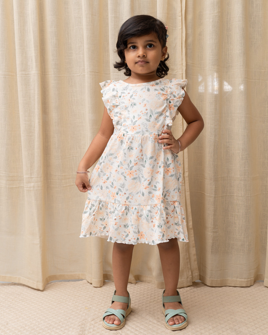 Tutu Frock - Half White Floral