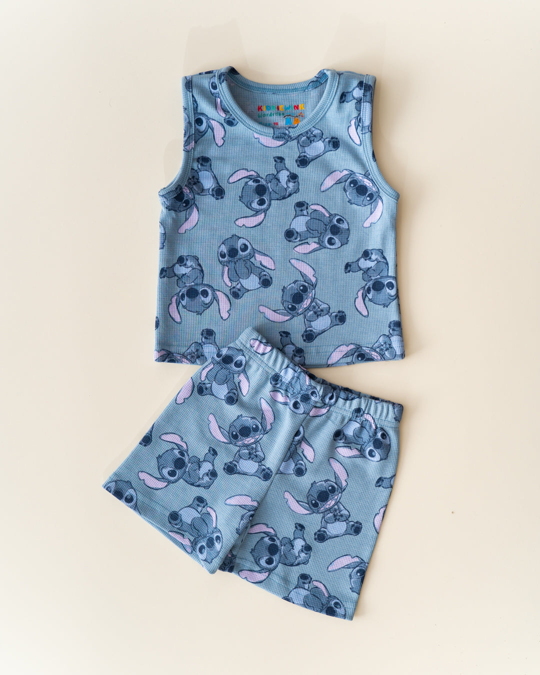 CO-ORD set- Sleeveless T-shirt and Short - Blue Stitch
