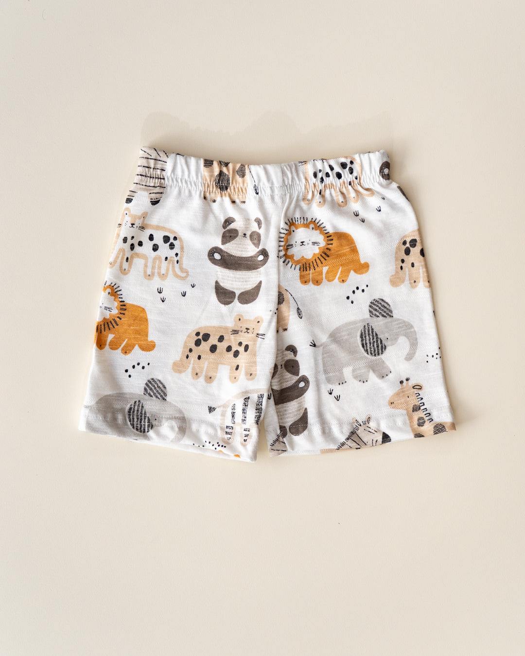 CO-ORD set- Sleeveless T-shirt and Short - White Animals