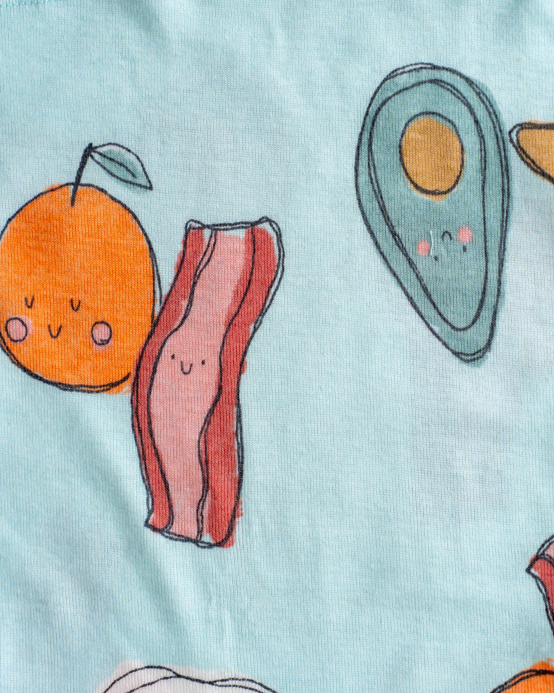 CO-ORD set- Sleeveless T-shirt and Short - Pastel blue Foodie