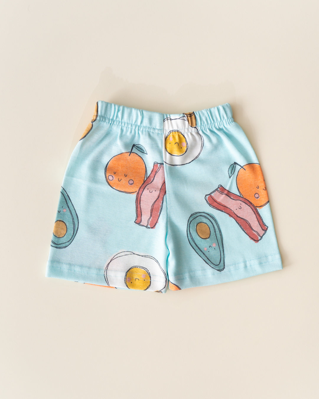 CO-ORD set- Sleeveless T-shirt and Short - Pastel blue Foodie