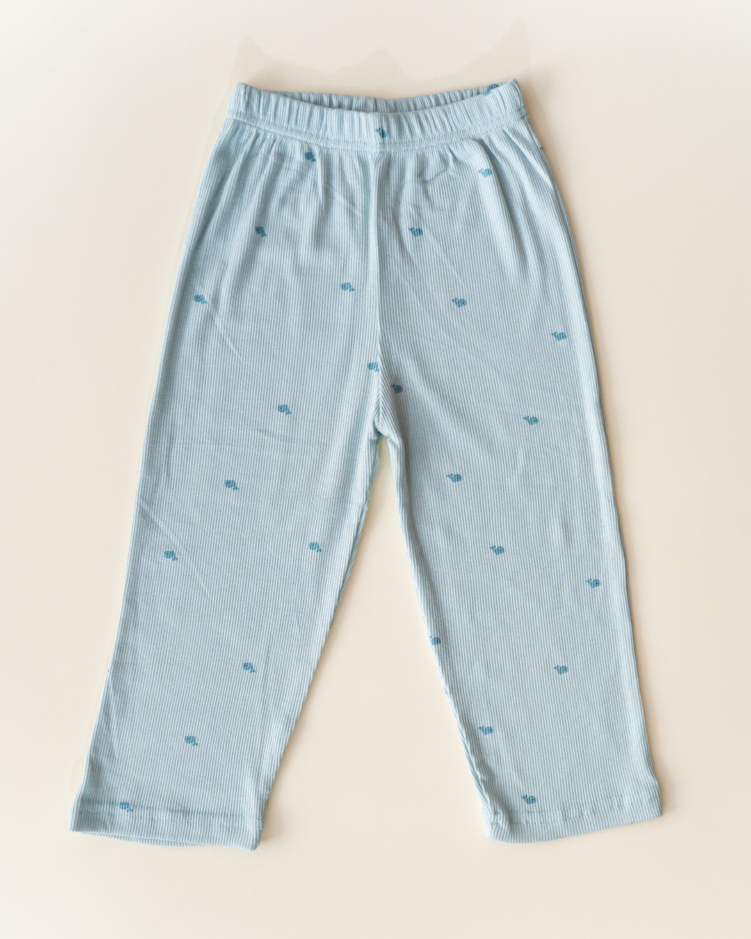 CO-ORD set- Half Sleeve T-shirt and Pant - pastel blue whales