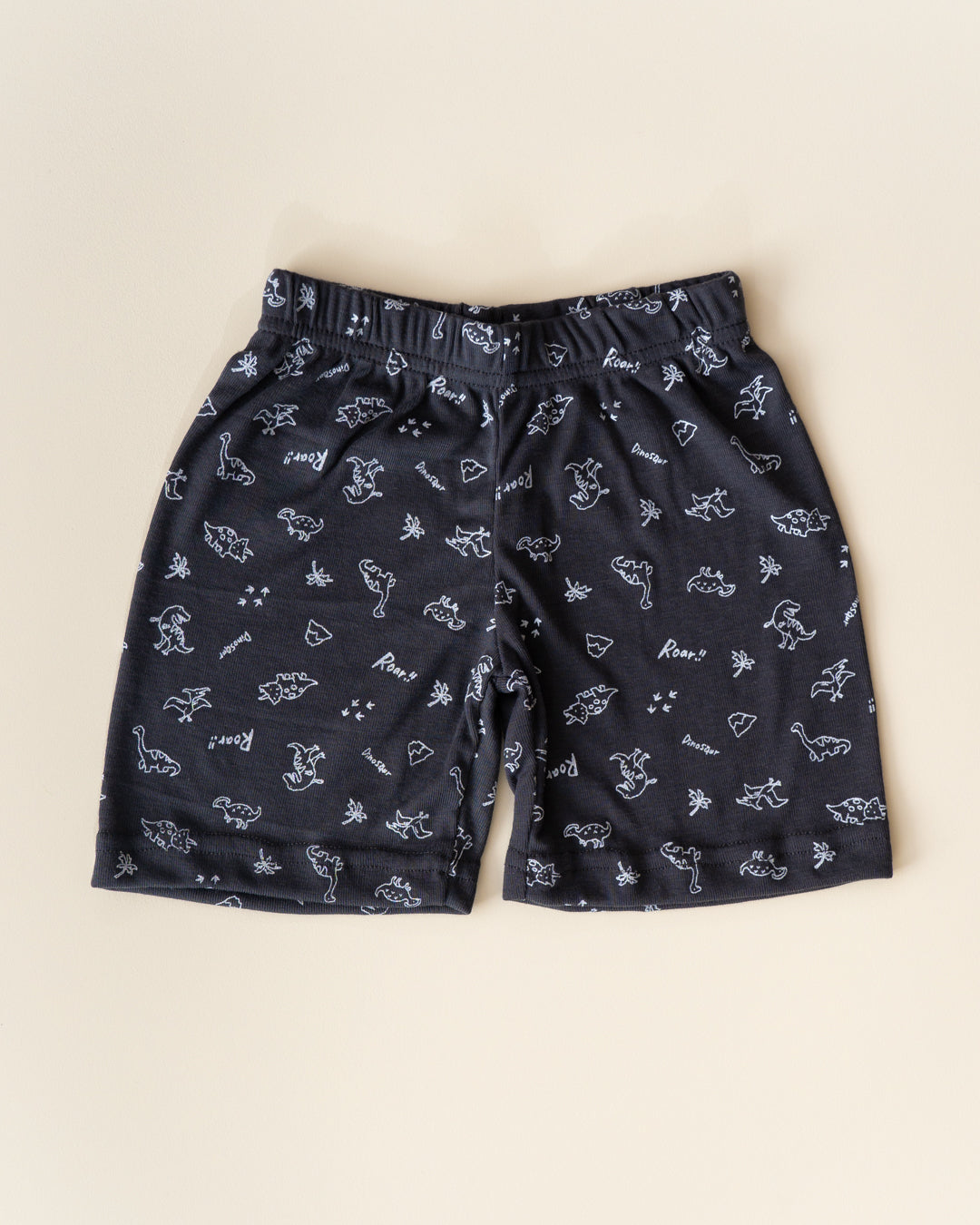 Lightweight CO-ORD set- Half Sleeve T-shirt and Short - Black Dino