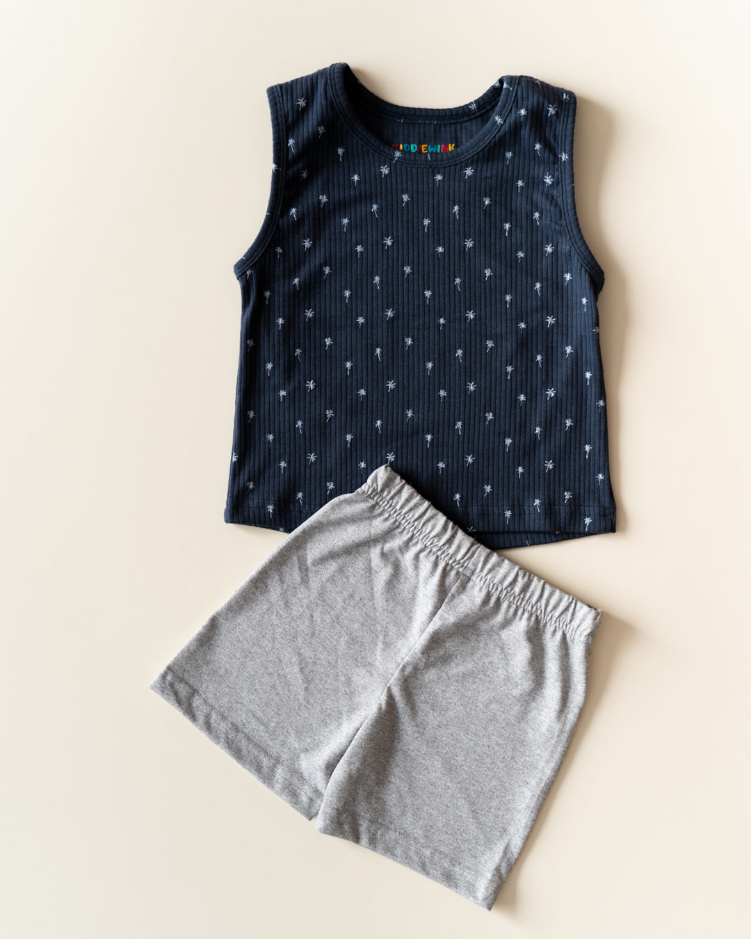 Unisex Sleeveless T-shirt and Short set - Grey Tree