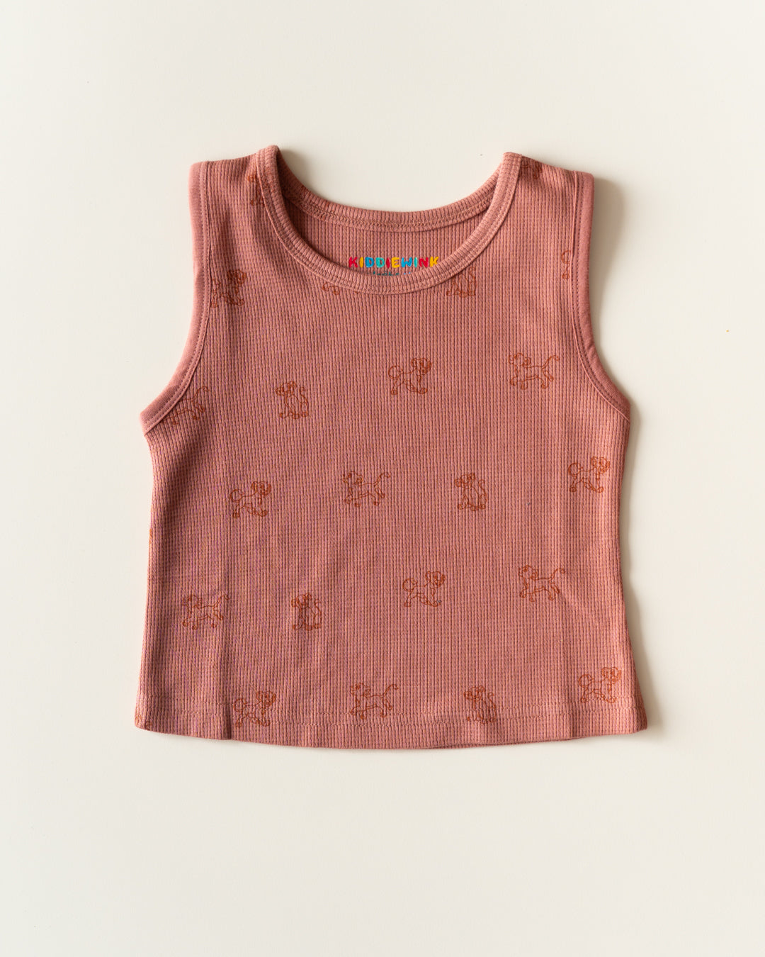 CO-ORD set- Sleeveless T-shirt and Short - Coral Lion cub