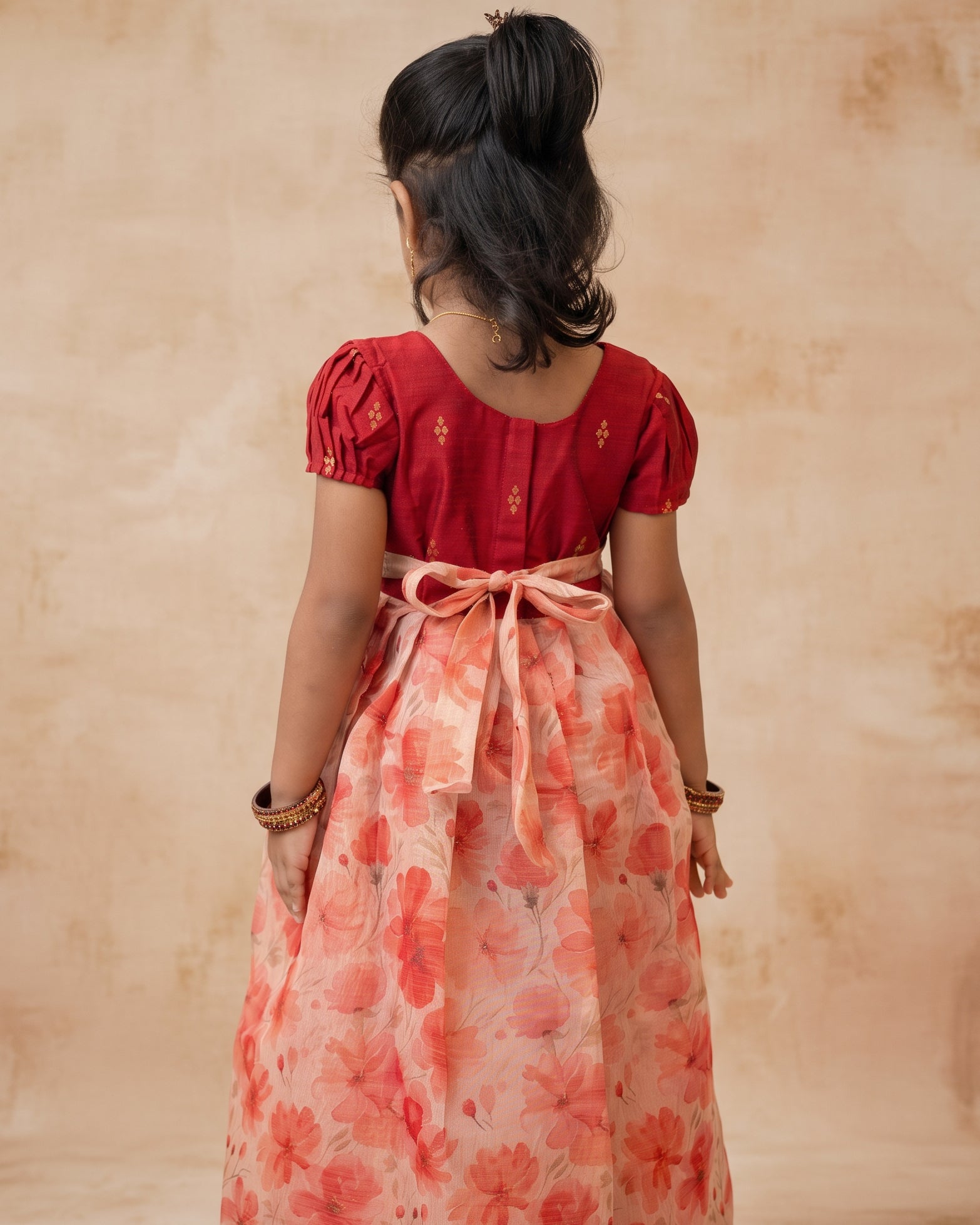Ethnic frock - Cherry Red