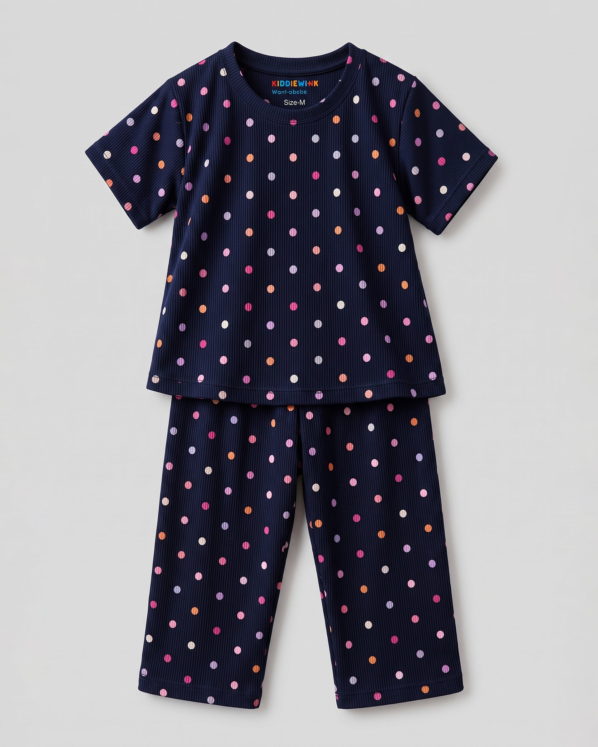 3 Set Combo! CO-ORD set - Half Sleeve T-shirt and Pant | Cream, Mint green Dino & Navy Blue Polka