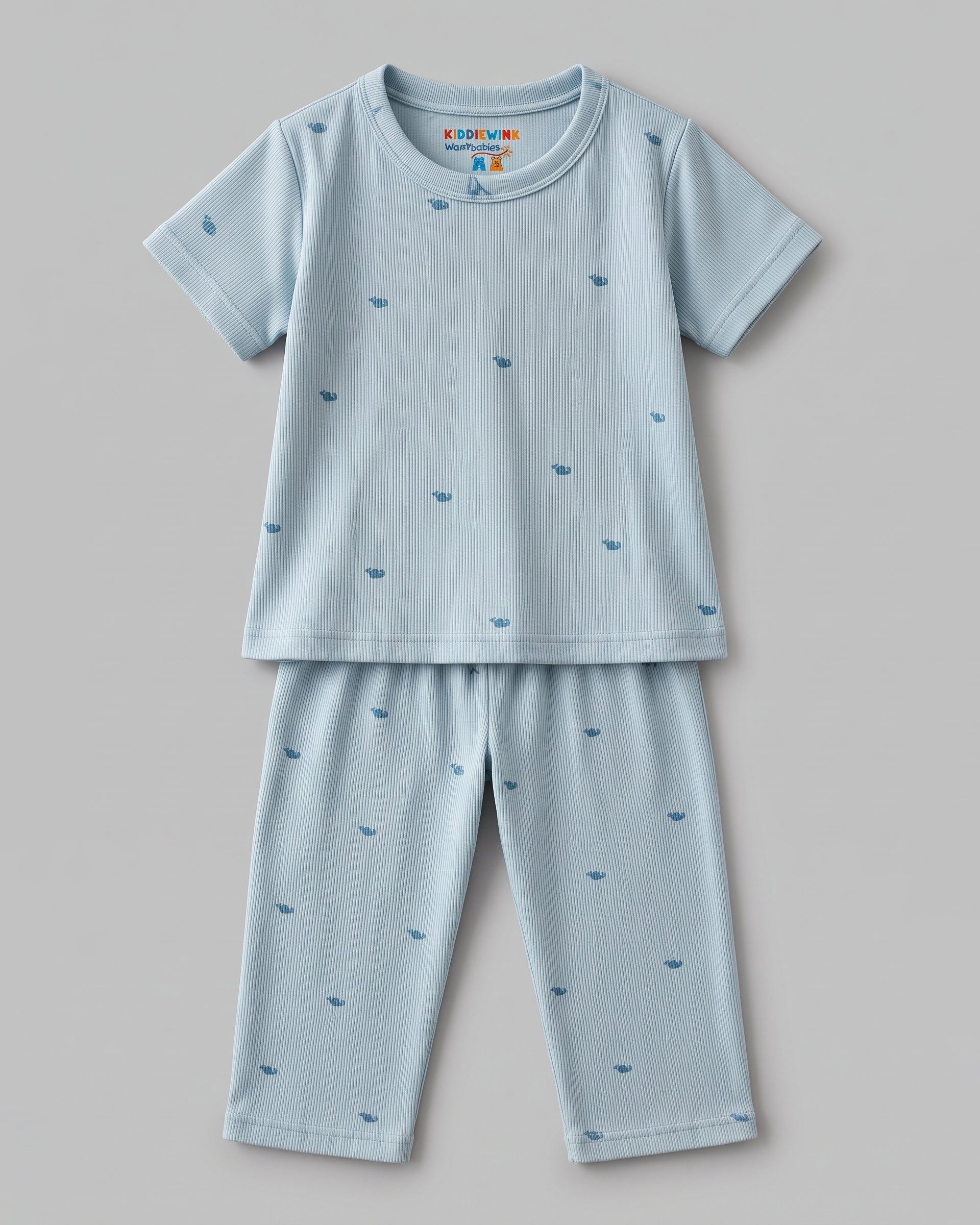 3 Set Combo! CO-ORD set - Half Sleeve T-shirt and Pant | Navy Blue Polka, Mint green Dino & Pastel blue whales