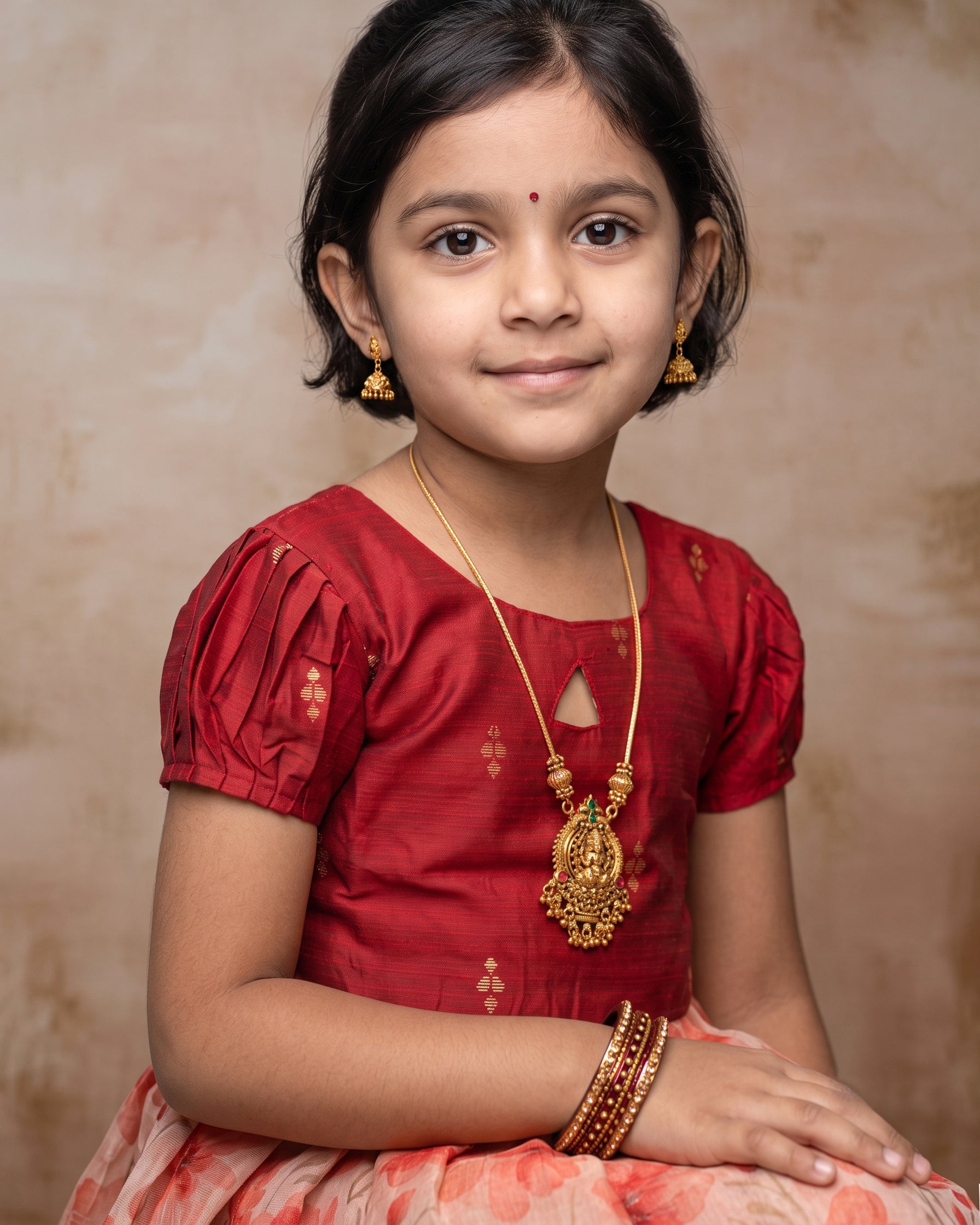 Ethnic frock - Cherry Red