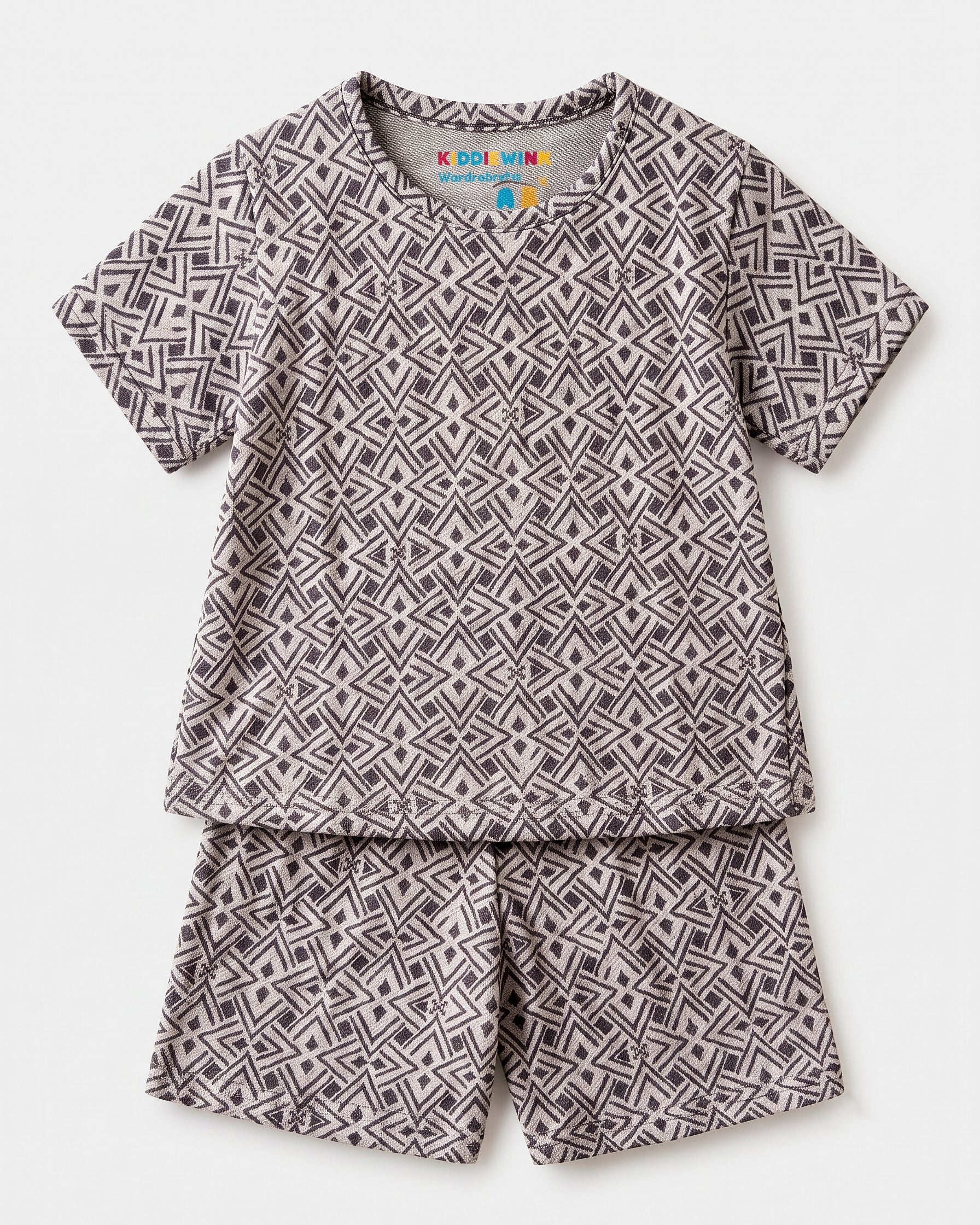 3 Set Combo! CO-ORD set - Half Sleeve T-shirt and Short | Mustard heart, Grey Geometric & Pastel Pink