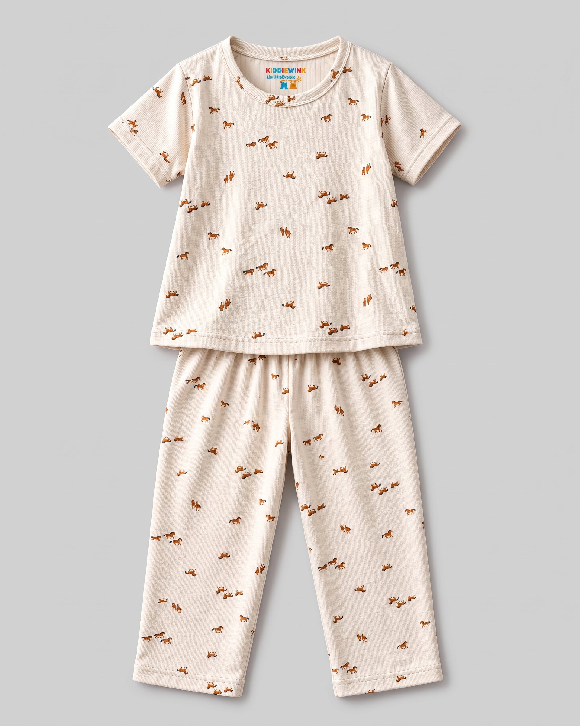 3 Set Combo! CO-ORD set - Half Sleeve T-shirt and Pant | Cream, Mint green Dino & Navy Blue Polka