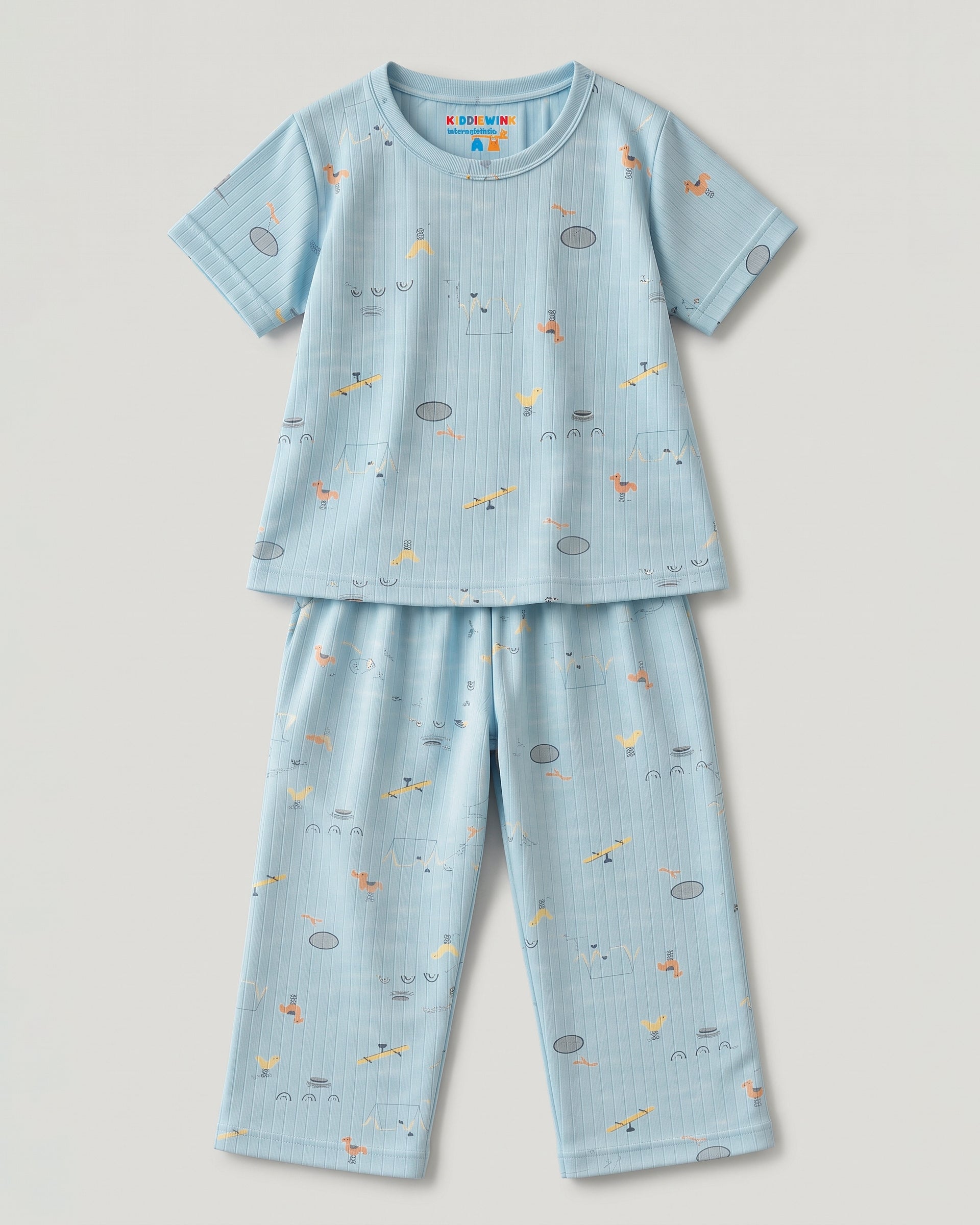 3 Set Combo! CO-ORD set - Half Sleeve T-shirt and Pant | Greyish Blue, Mint green Dino & Red