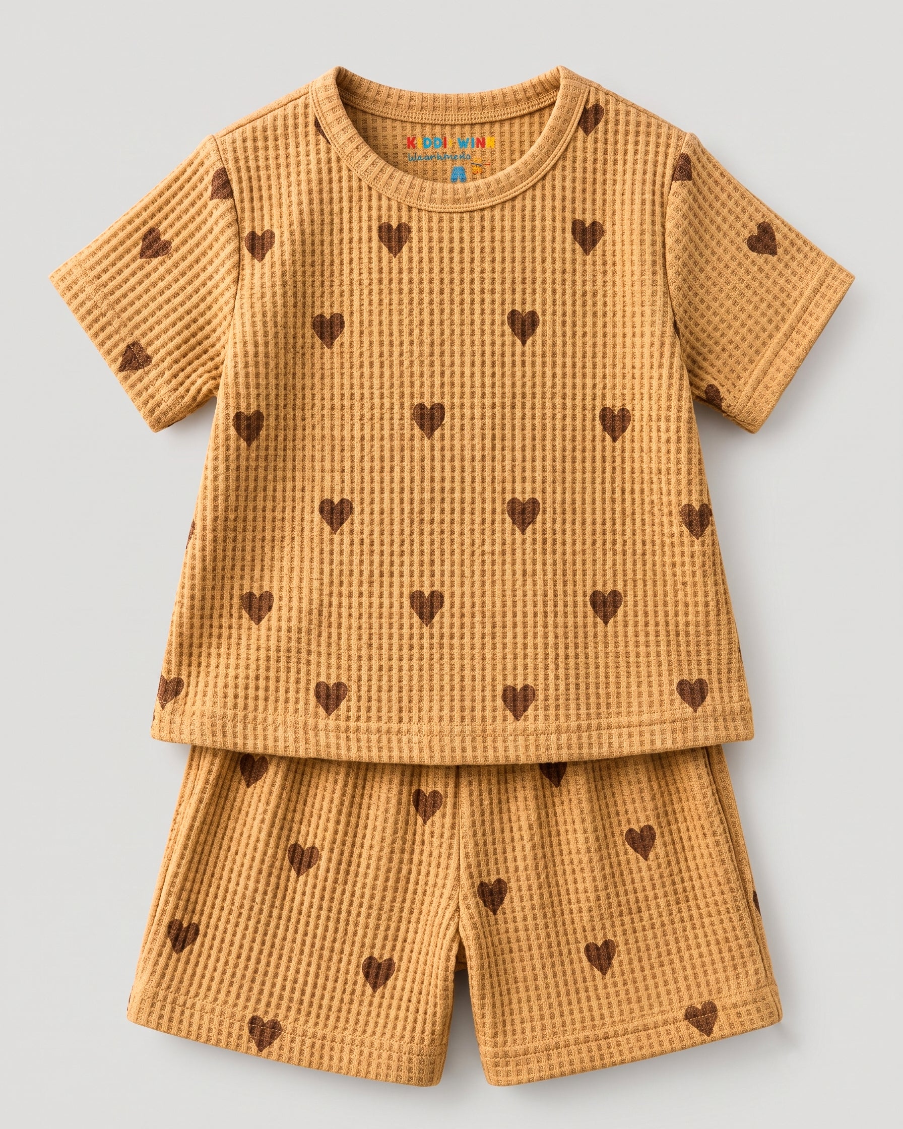 3 Set Combo! CO-ORD set - Half Sleeve T-shirt and Short | Navy Blue Polo, Cream Vehicle & Mustard Heart