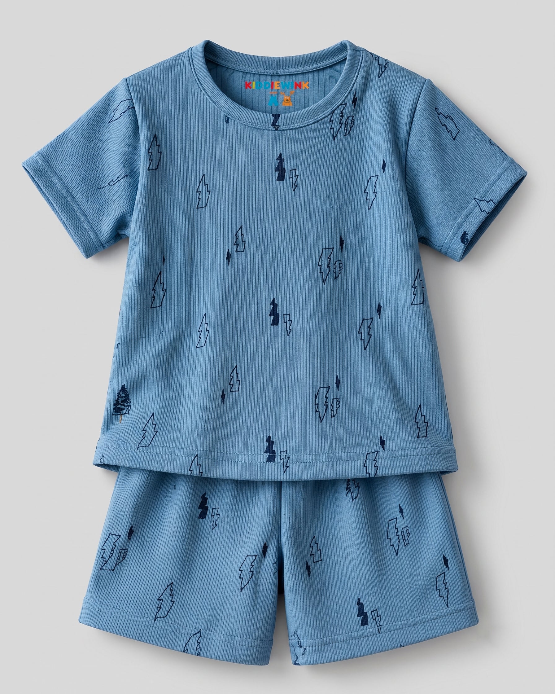 3 Set Combo! CO-ORD set - Half Sleeve T-shirt and Short | Multicolor Pastel, Black Dino & Blue Lightning